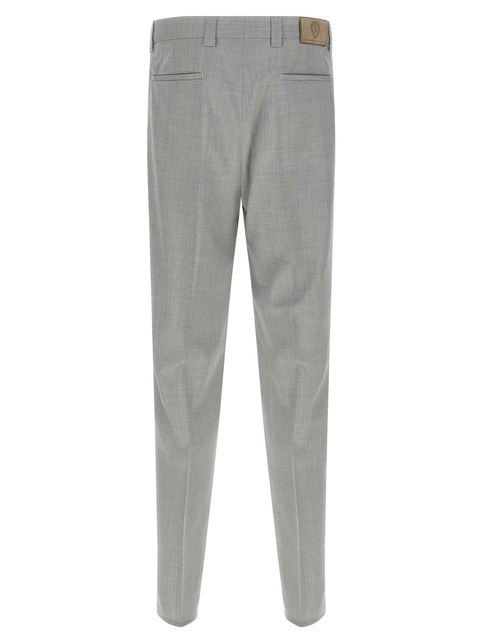 Gray Virgin Wool Dress Pants