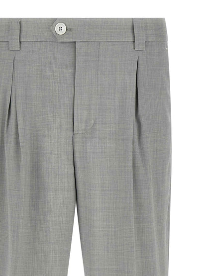 Gray Virgin Wool Dress Pants