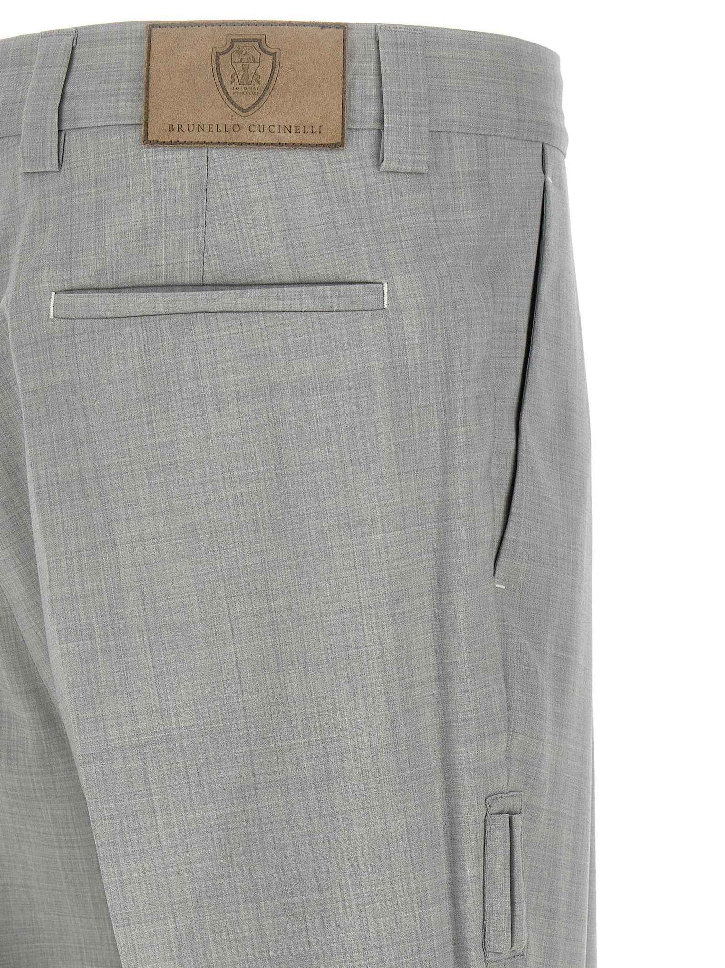 Gray Virgin Wool Dress Pants