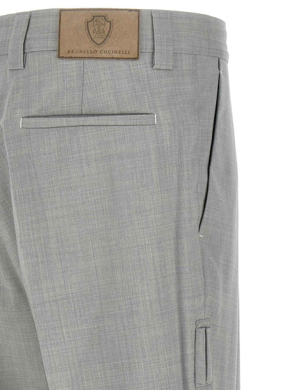 Gray Virgin Wool Dress Pants