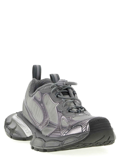 Gray Polyester Athletic Sneakers