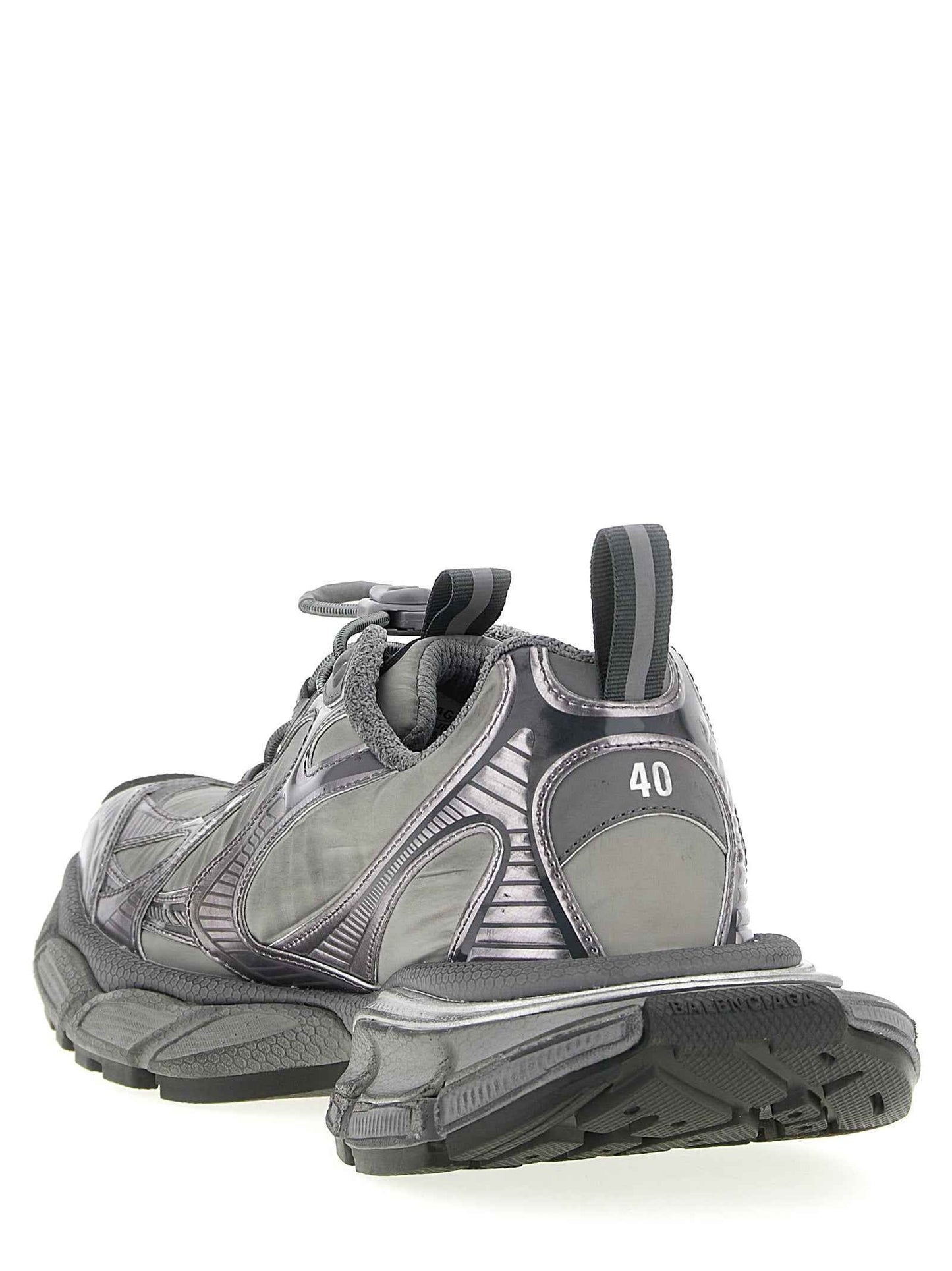 Gray Polyester Athletic Sneakers