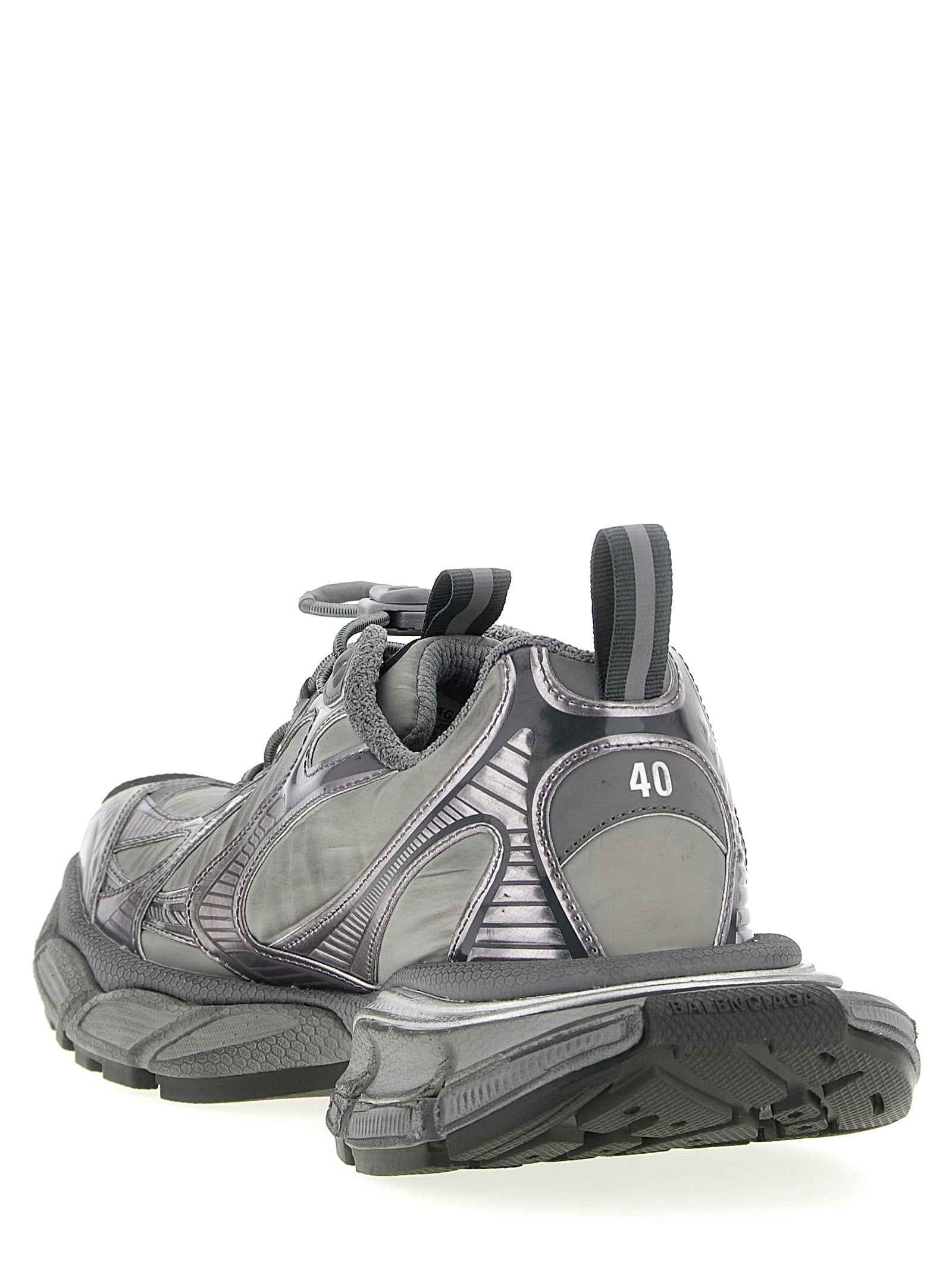 Gray Polyester Athletic Sneakers