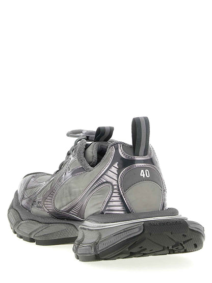 Gray Polyester Athletic Sneakers