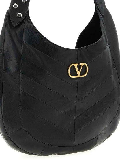 Black Lamb Leather Shoulder Bag