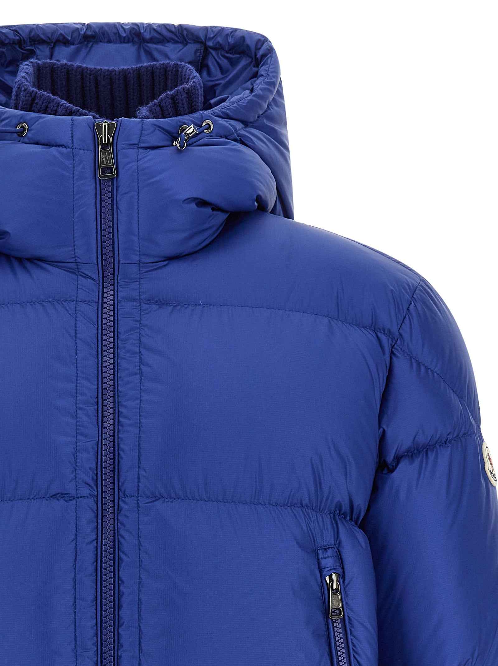 Blue Polyamide Full-Length Jacket