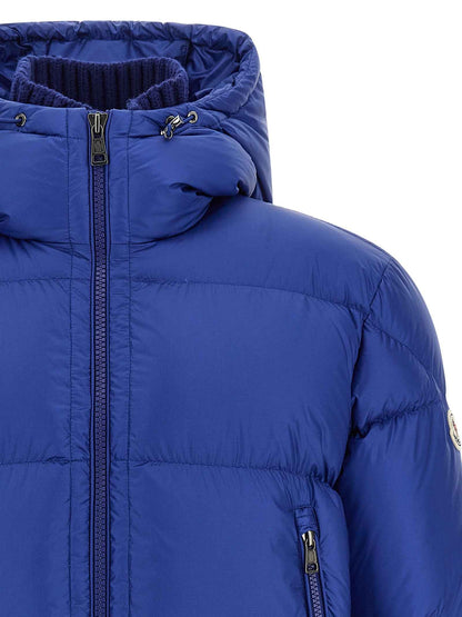 Blue Polyamide Full-Length Jacket