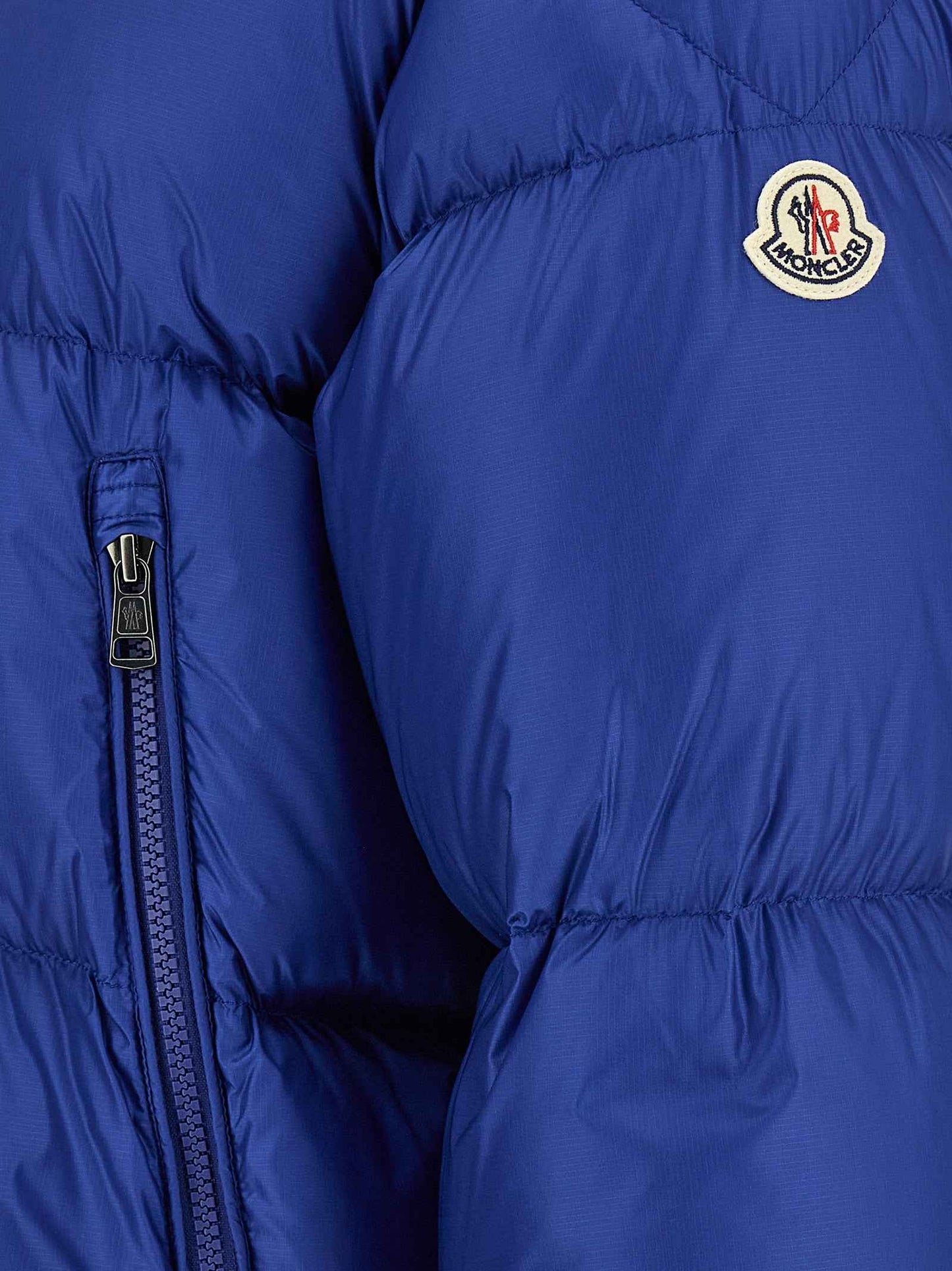 Blue Polyamide Full-Length Jacket