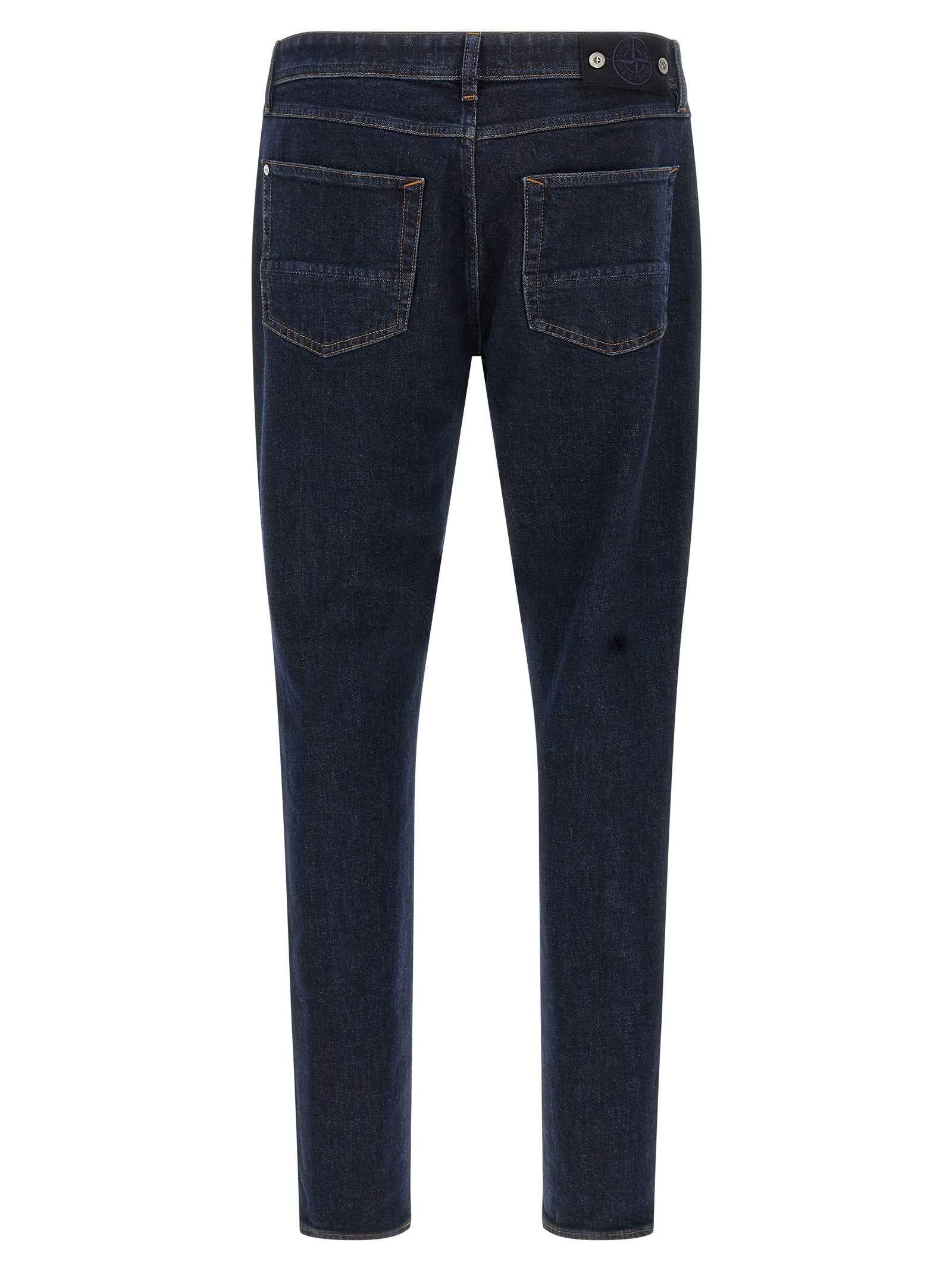 Blue Cotton Straight-Leg Jeans