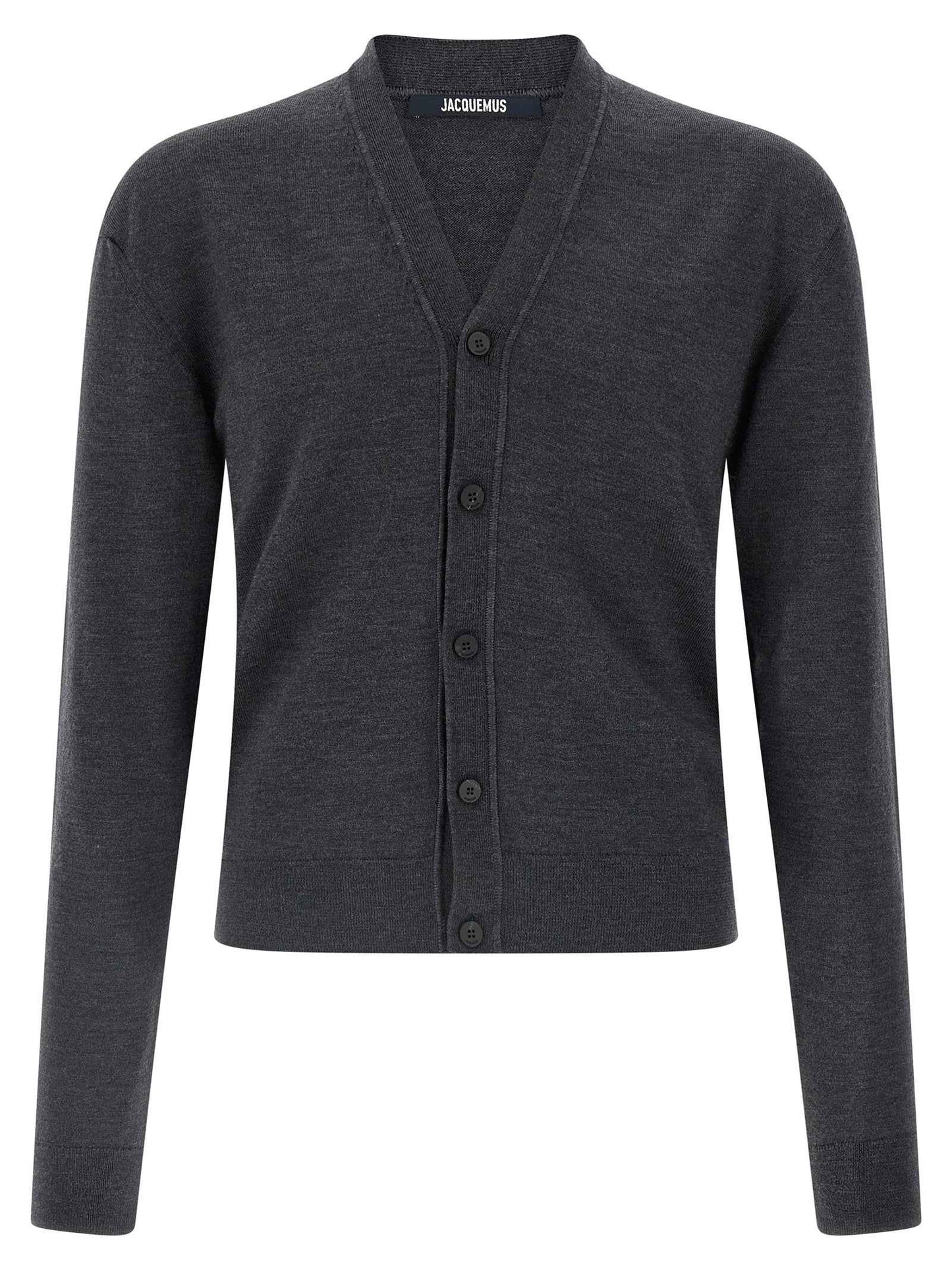 Gray Merino Wool Cardigan