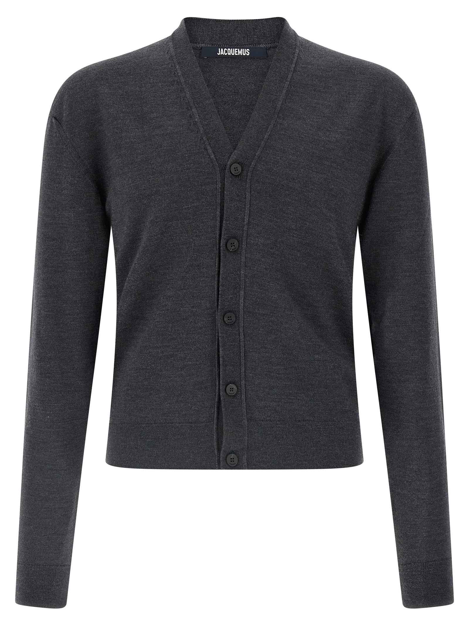 Gray Merino Wool Cardigan