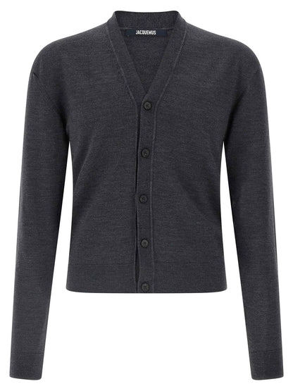 Gray Merino Wool Cardigan