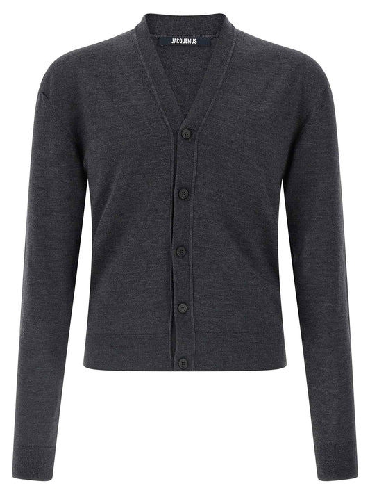 Gray Merino Wool Cardigan