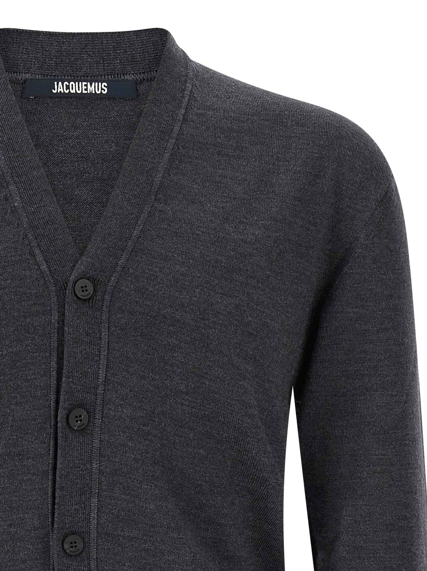 Gray Merino Wool Cardigan
