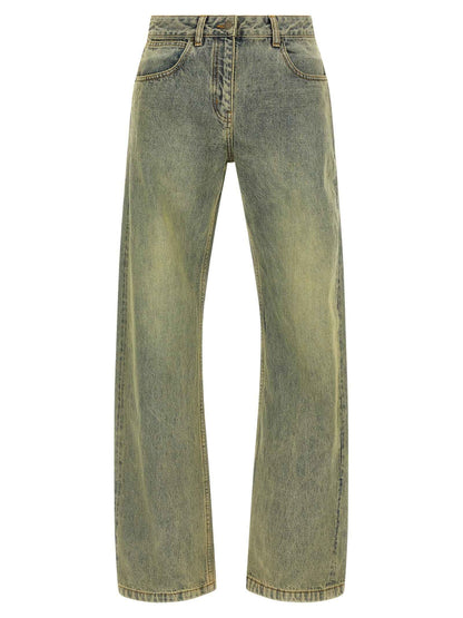Bicolor Cotton Straight-Leg Jeans