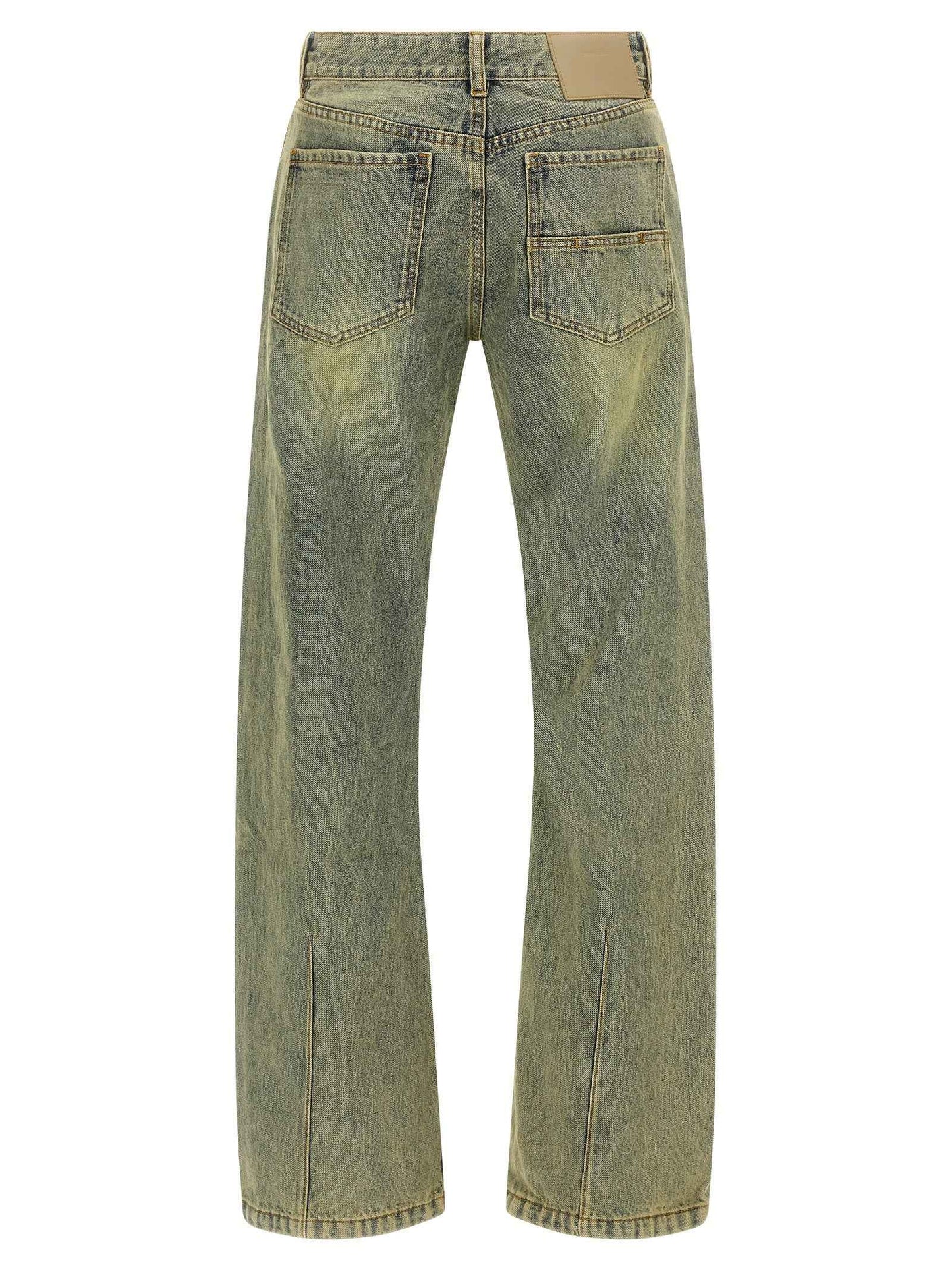 Bicolor Cotton Straight-Leg Jeans