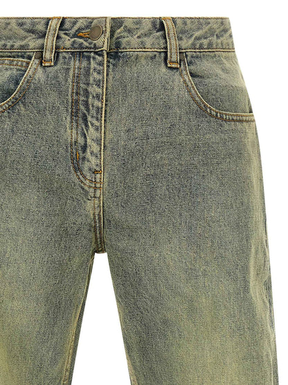 Bicolor Cotton Straight-Leg Jeans