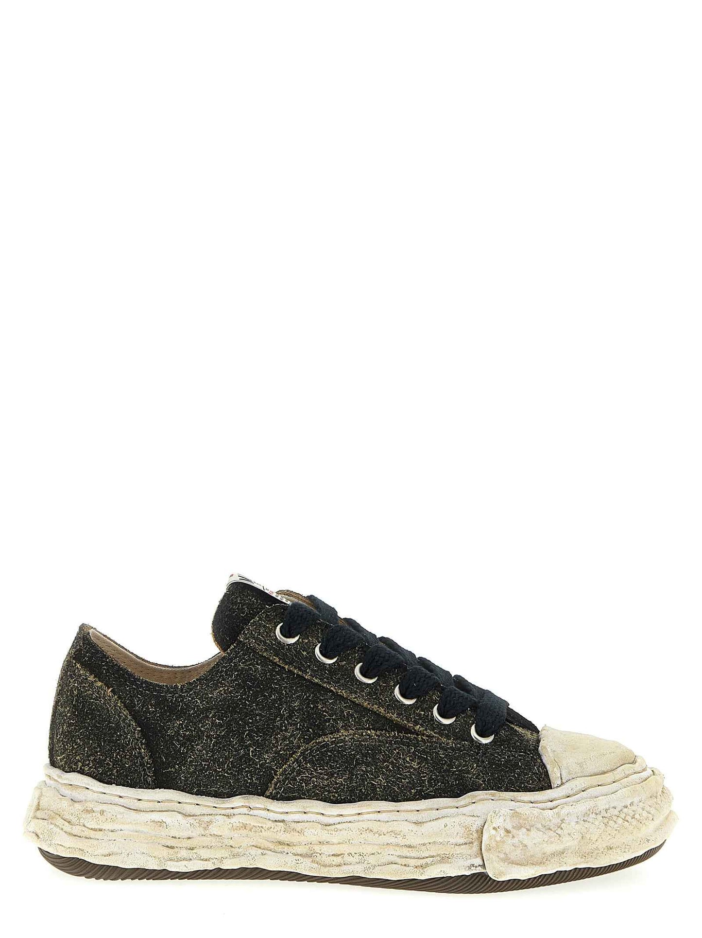 Black Cowhide Low Top Sneakers