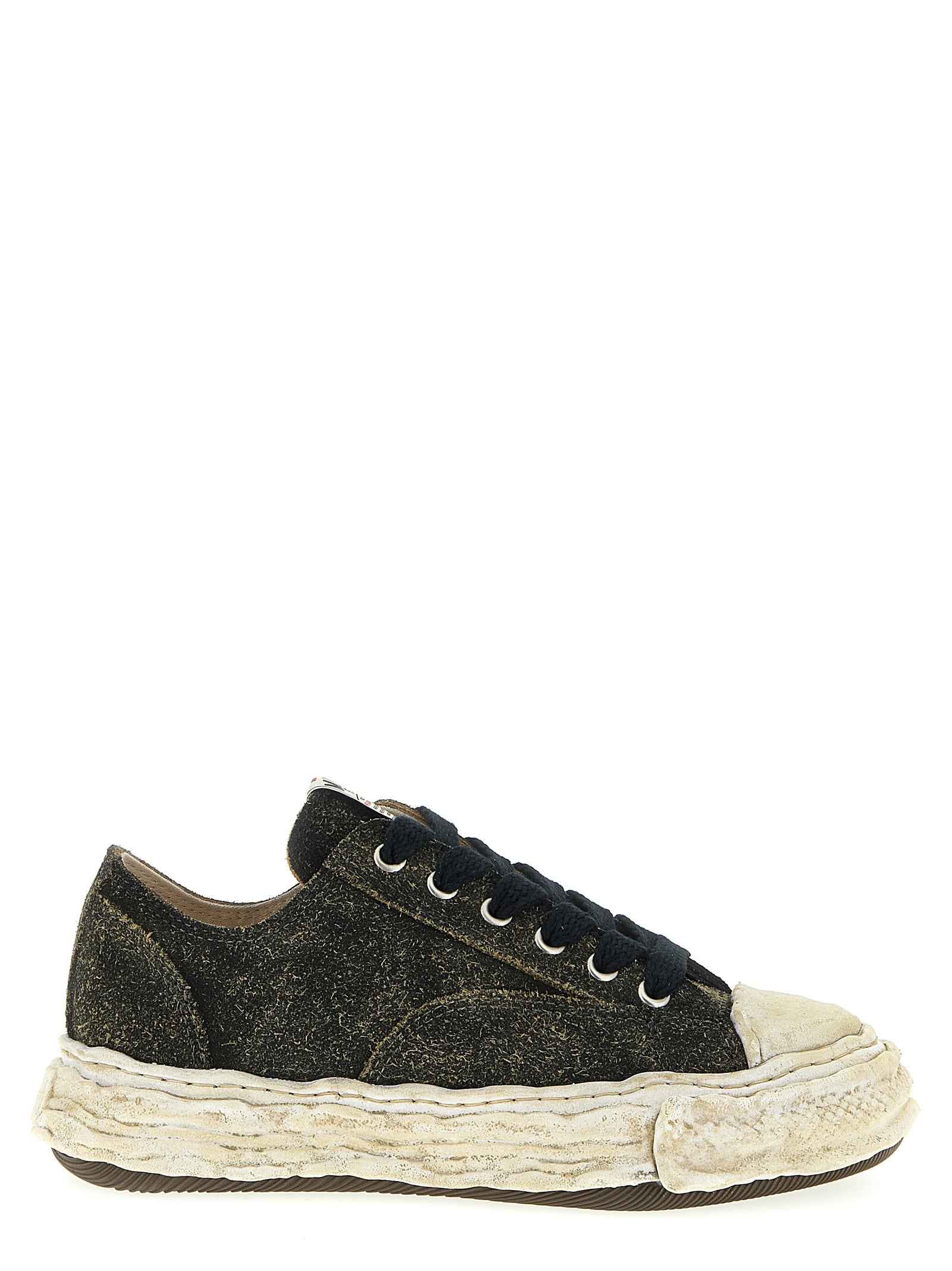Black Cowhide Low Top Sneakers