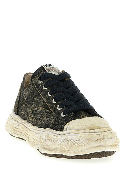 Black Cowhide Low Top Sneakers