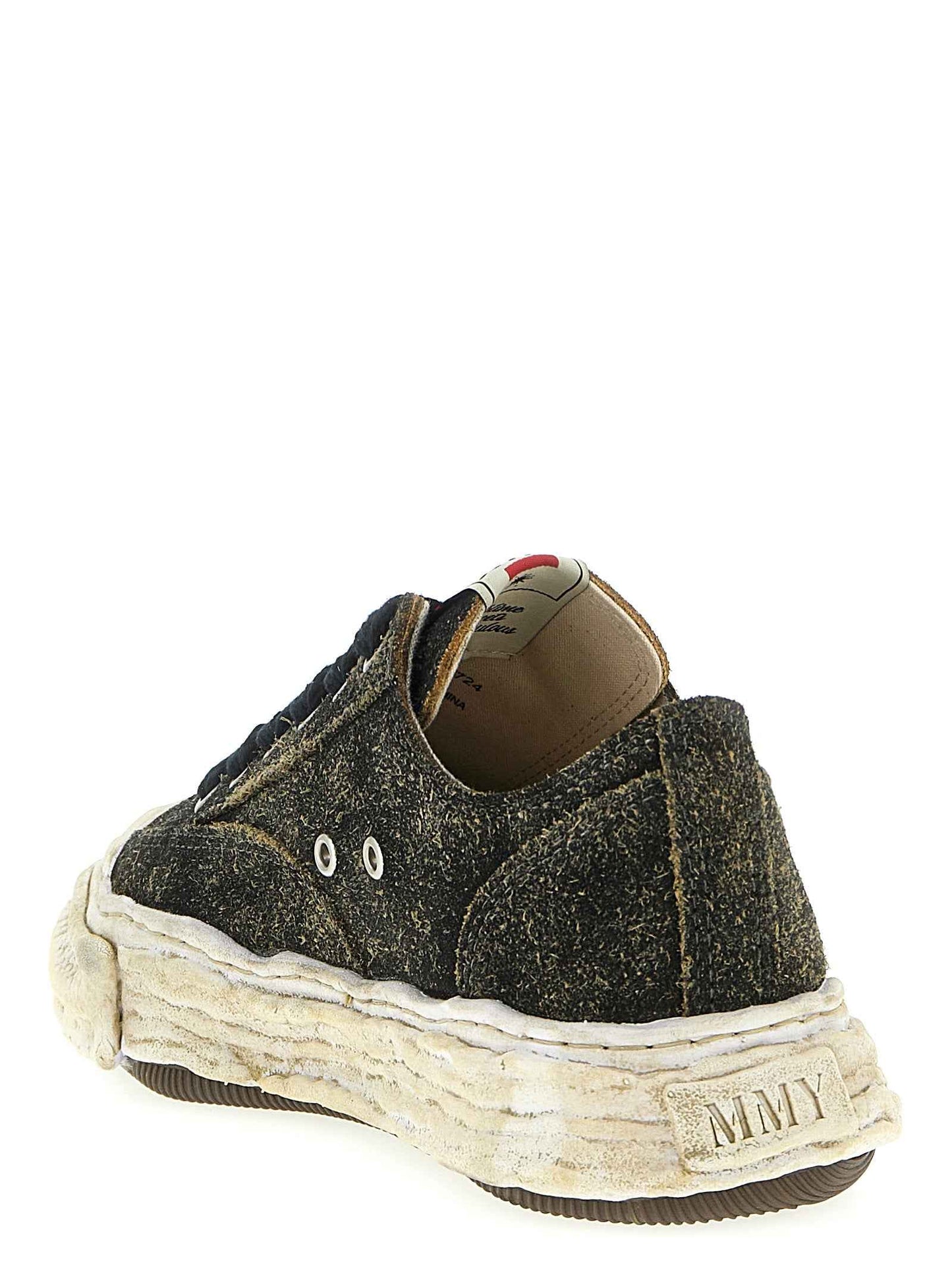 Black Cowhide Low Top Sneakers
