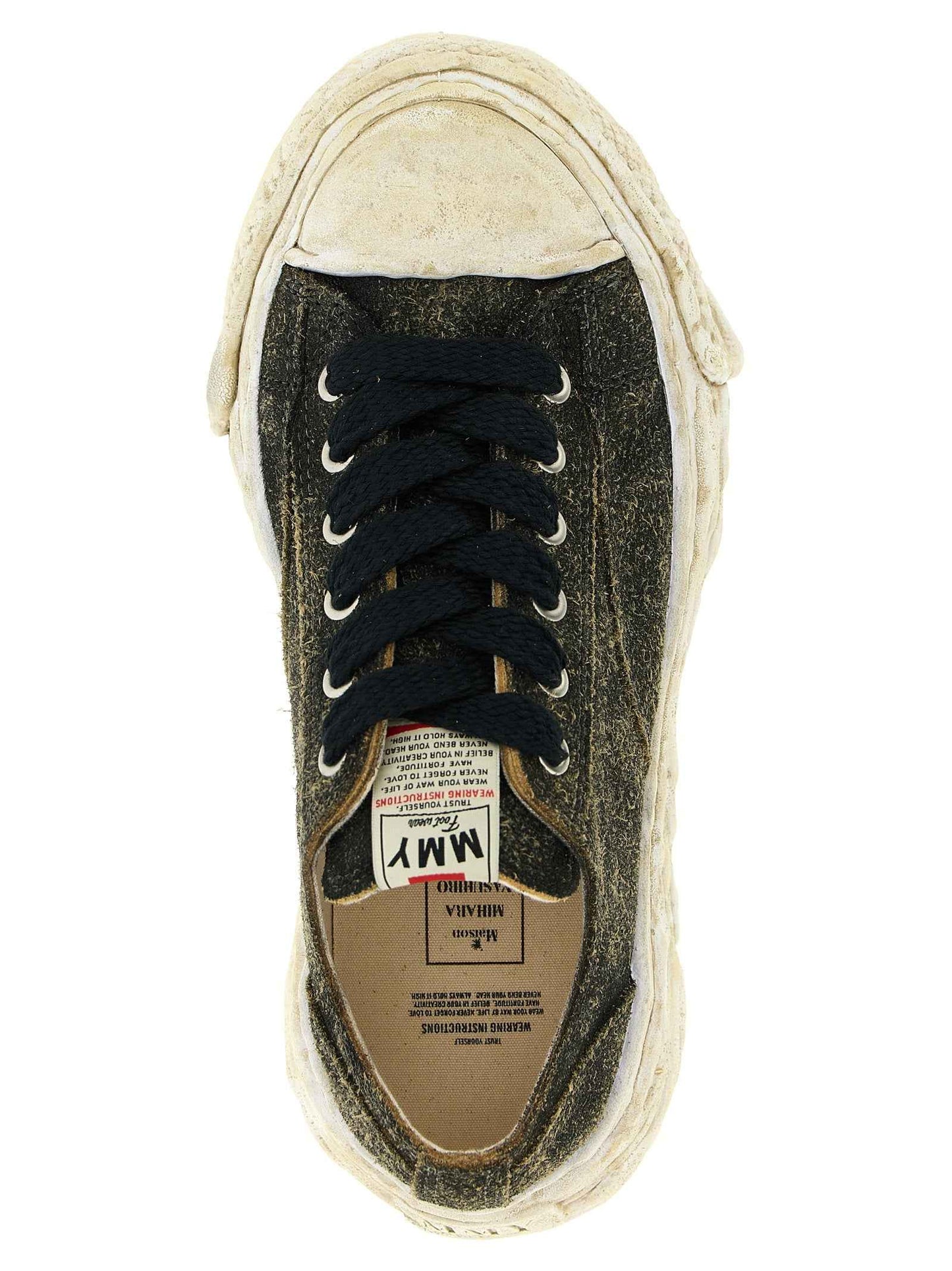 Black Cowhide Low Top Sneakers