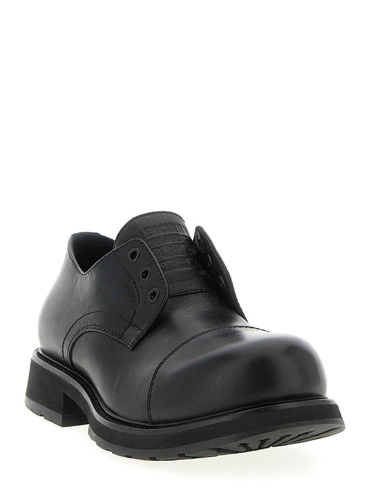 Black Bull Skin Slip-On Loafers