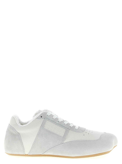 White Calfskin Athletic Sneakers