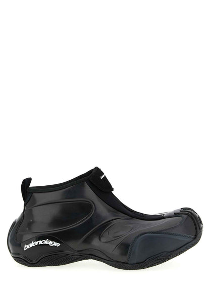 Black Polyester Athletic Sneakers