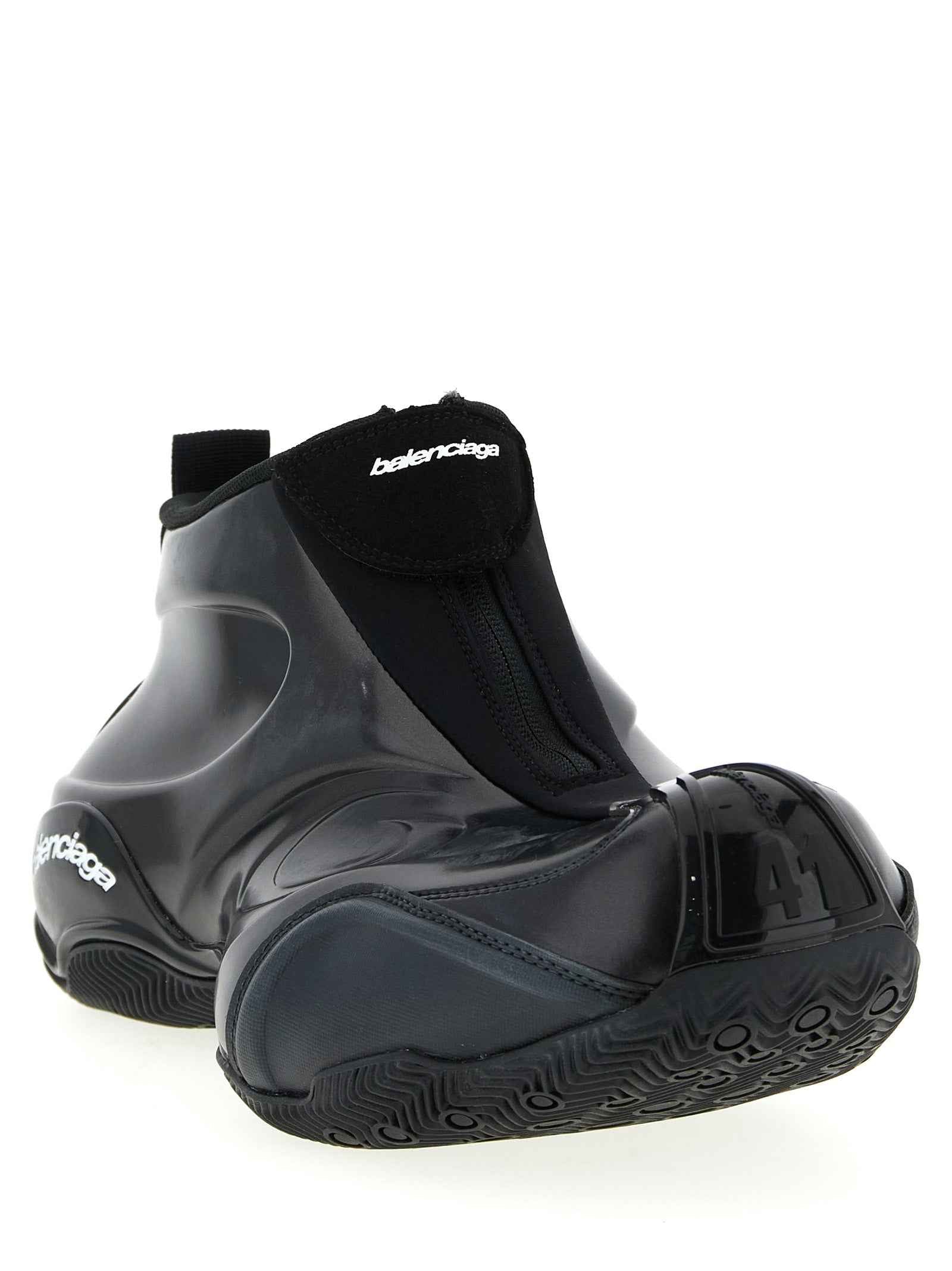 Black Polyester Athletic Sneakers