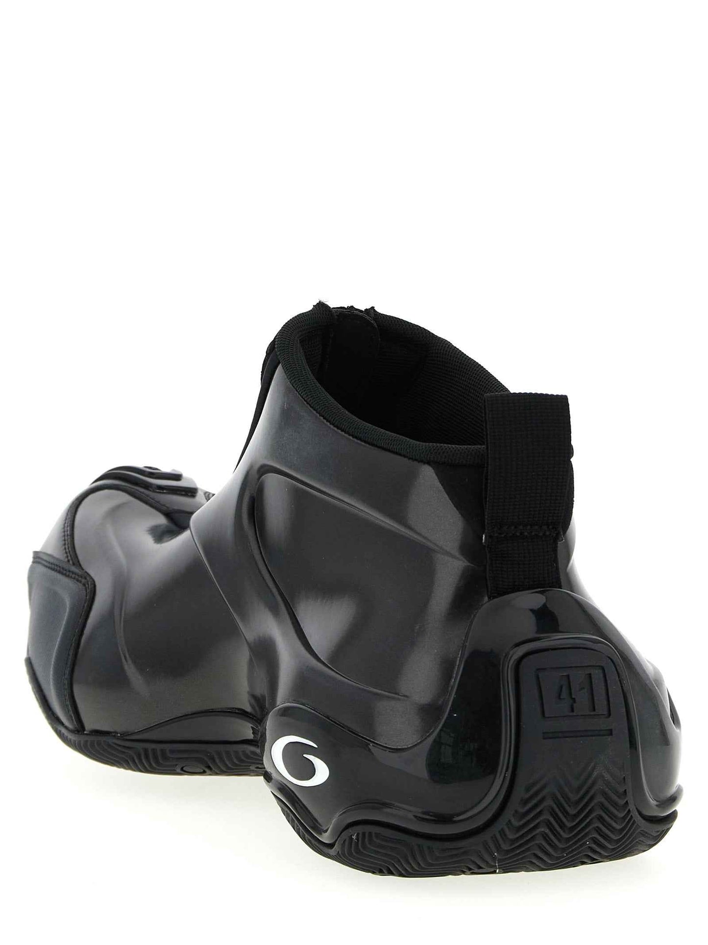 Black Polyester Athletic Sneakers