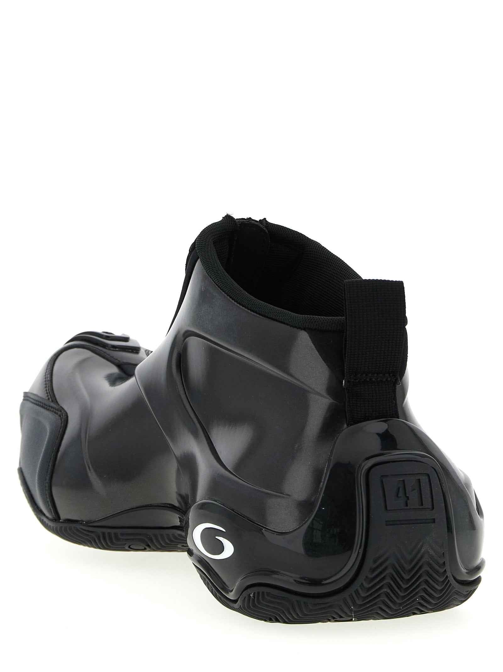 Black Polyester Athletic Sneakers