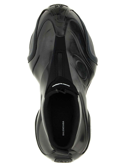 Black Polyester Athletic Sneakers