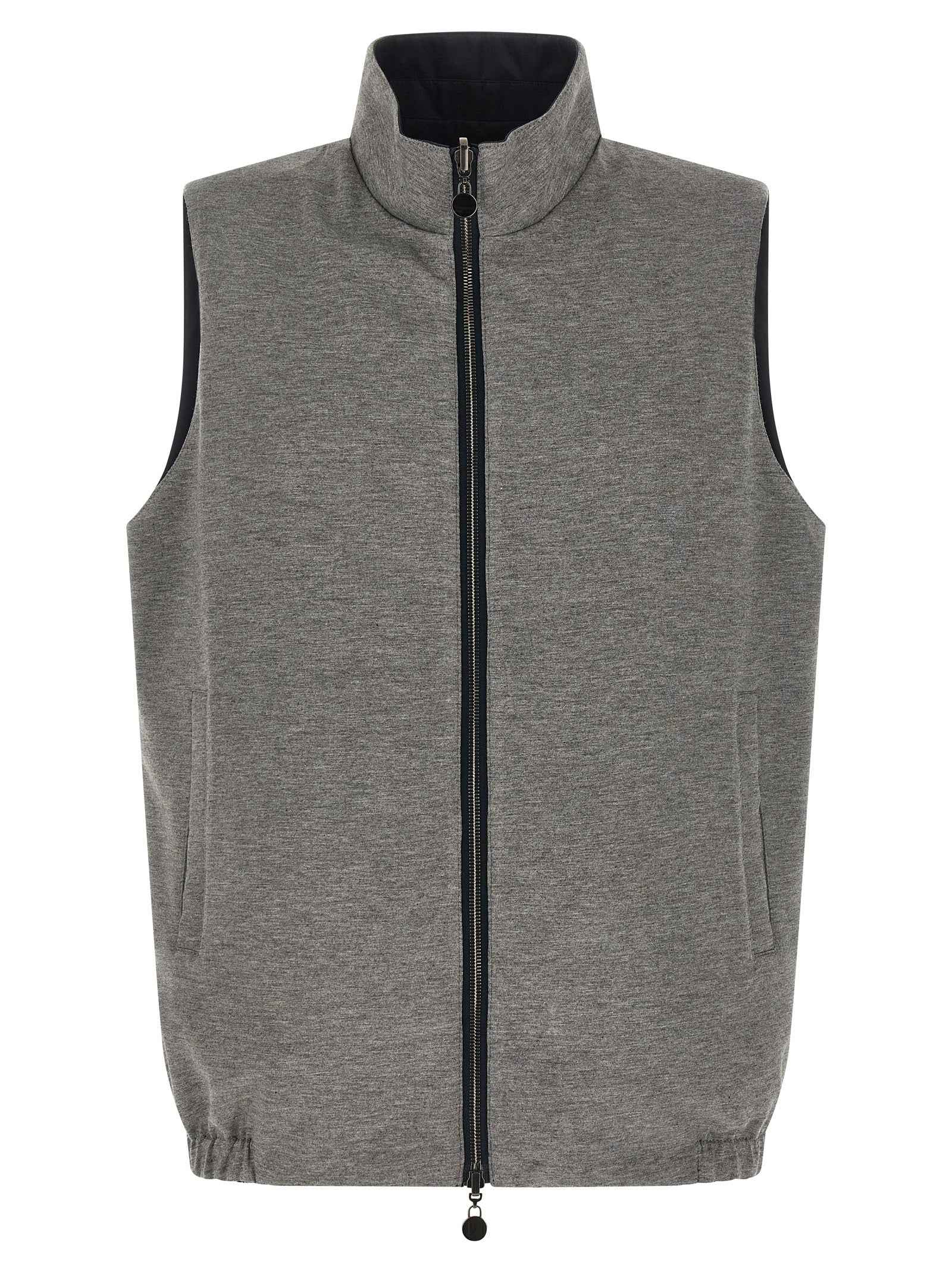 Blue Cotton Sleeveless Jacket