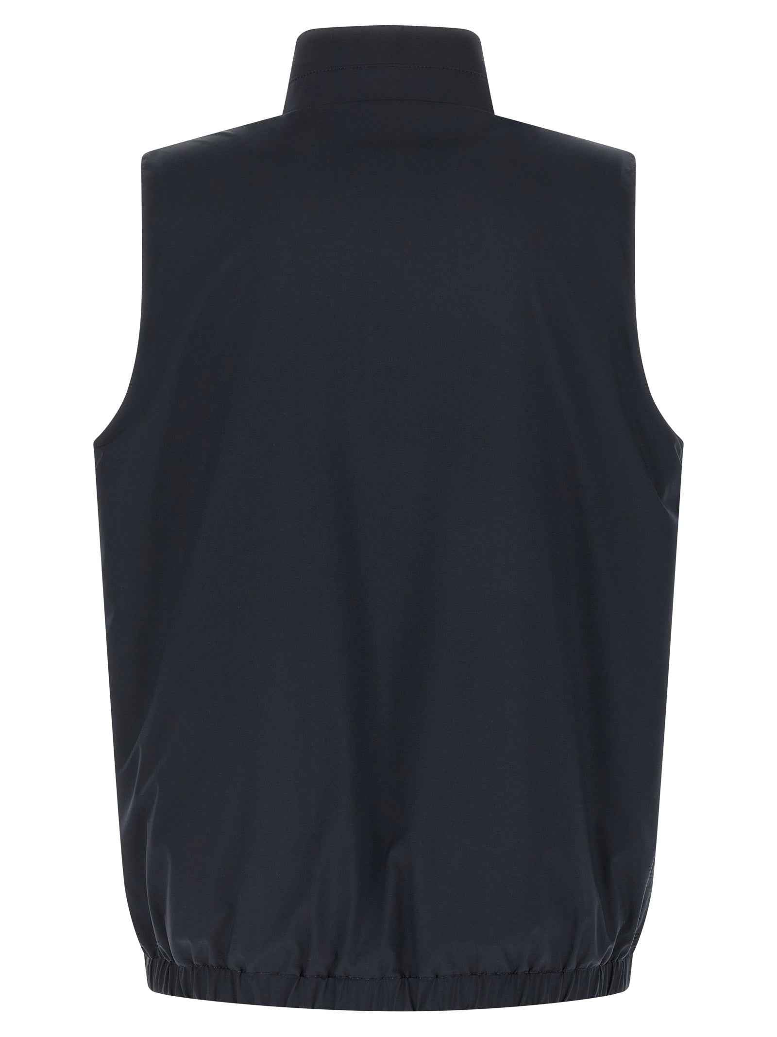 Blue Cotton Sleeveless Jacket