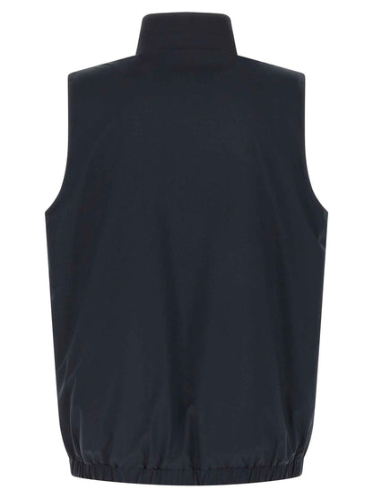 Blue Cotton Sleeveless Jacket