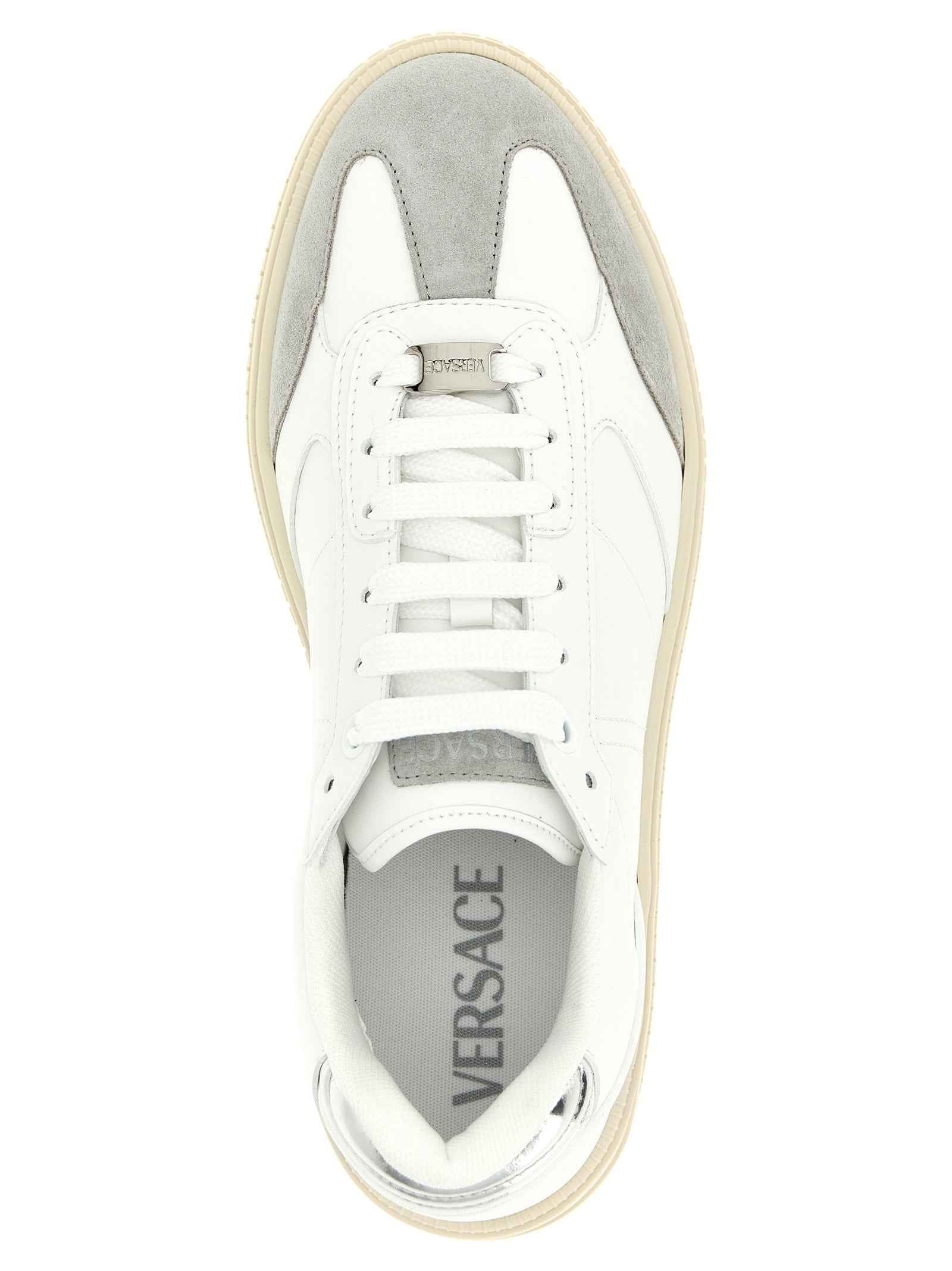 White Calfskin Low Top Sneakers
