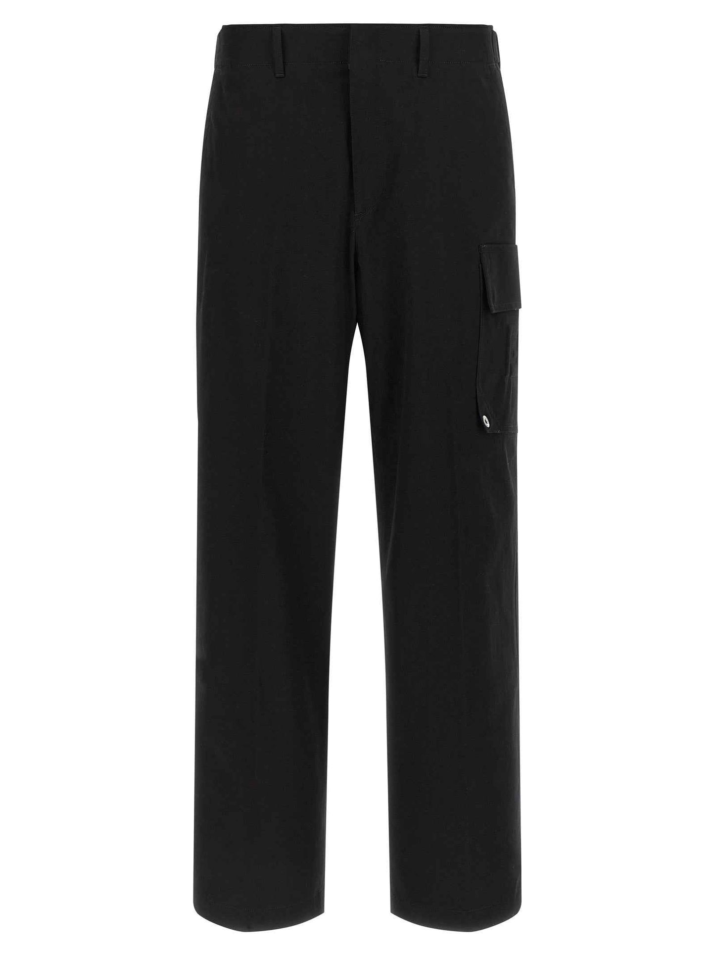 Black Cotton Cargo Pants