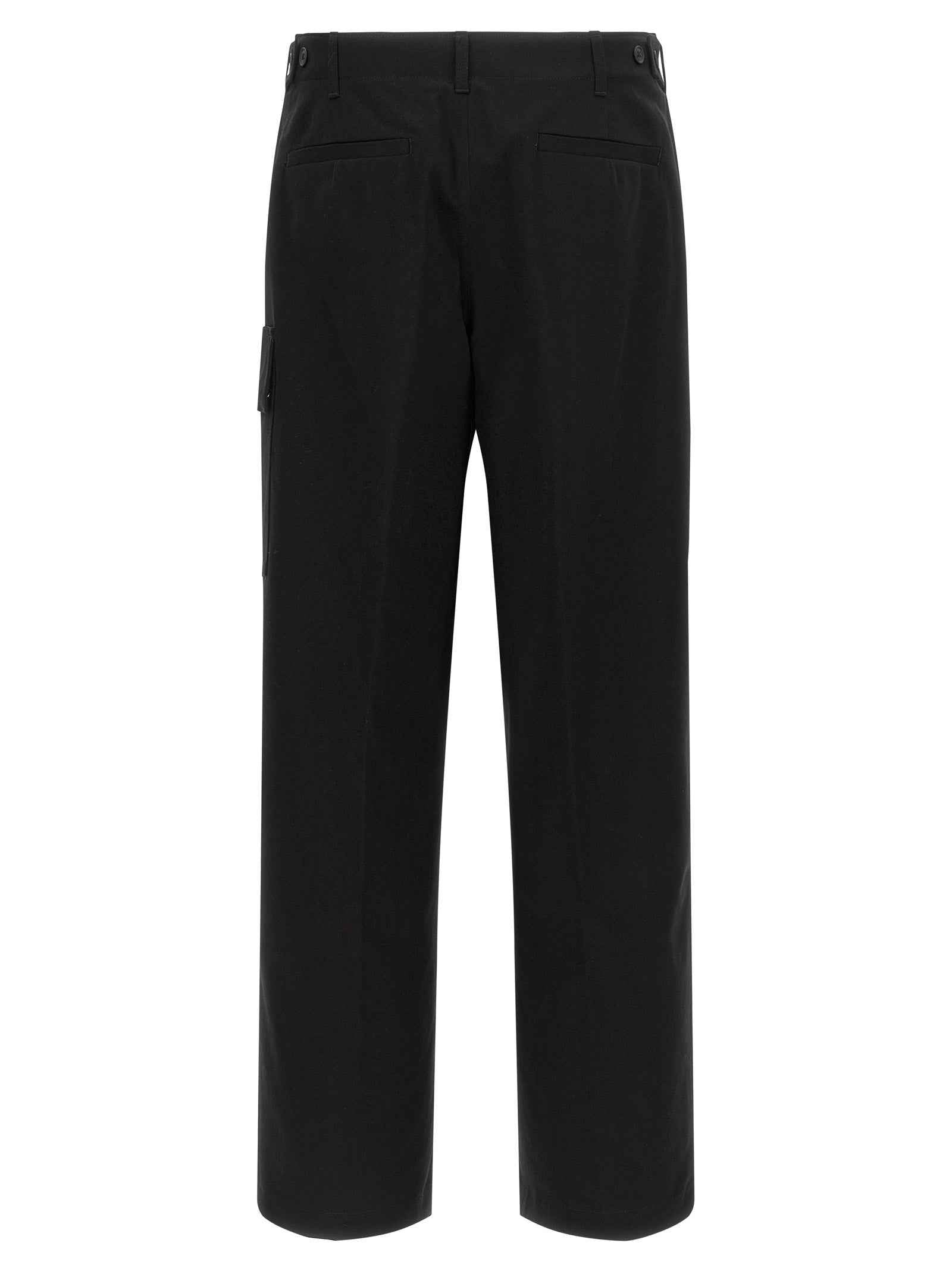 Black Cotton Cargo Pants