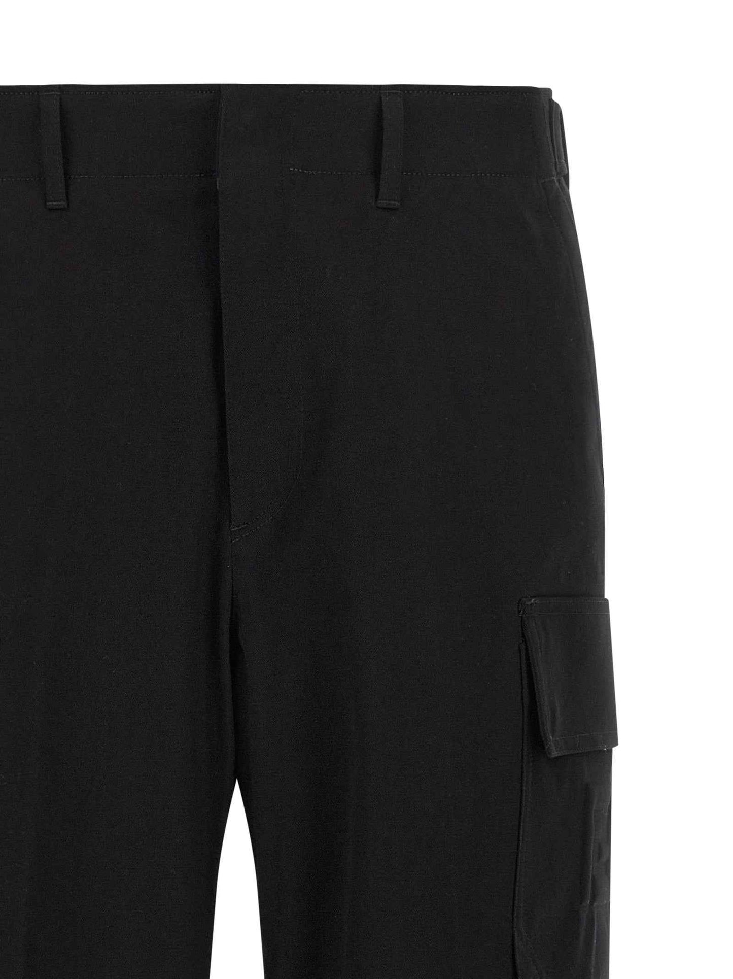Black Cotton Cargo Pants