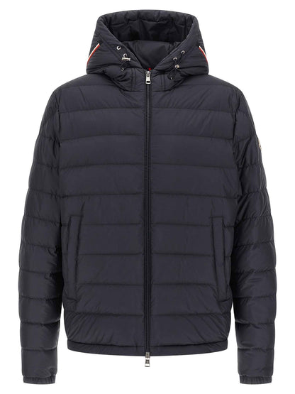 Blue Polyester Full-Length Jacket