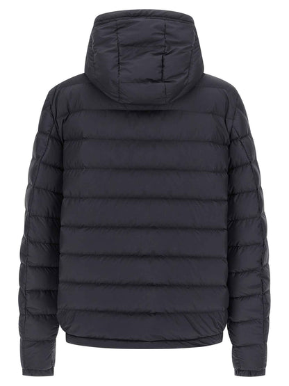 Blue Polyester Full-Length Jacket