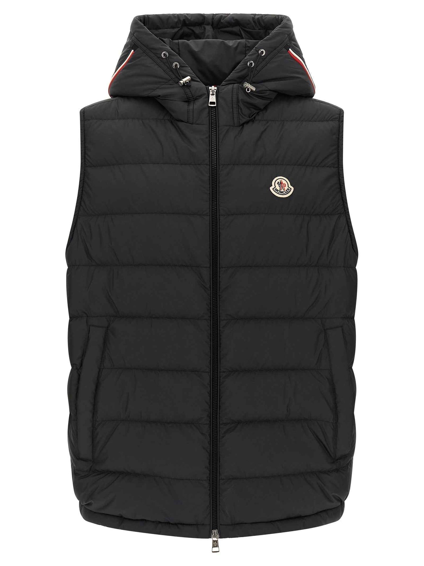 Black Polyester Sleeveless Jacket