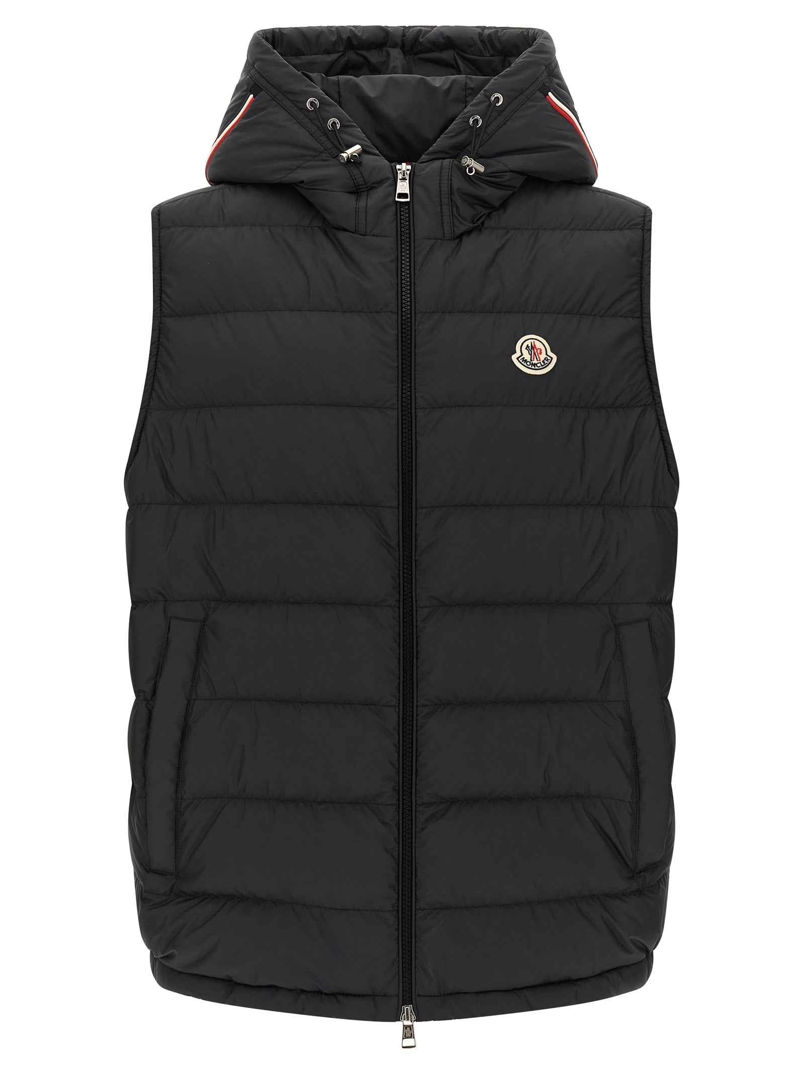 Black Polyester Sleeveless Jacket