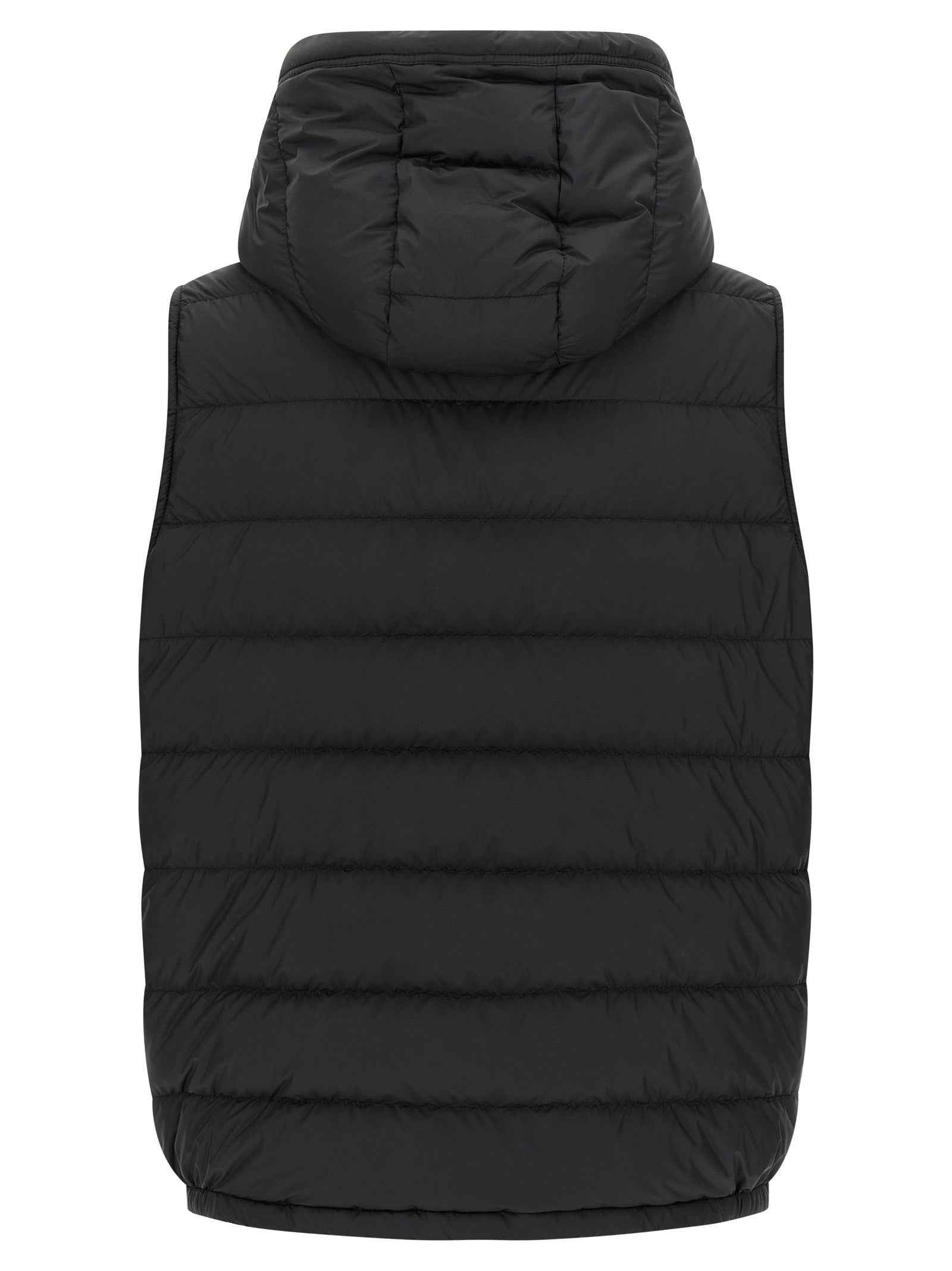 Black Polyester Sleeveless Jacket