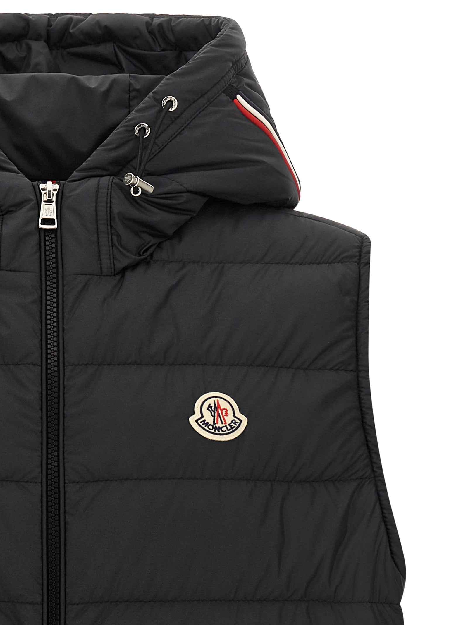Black Polyester Sleeveless Jacket