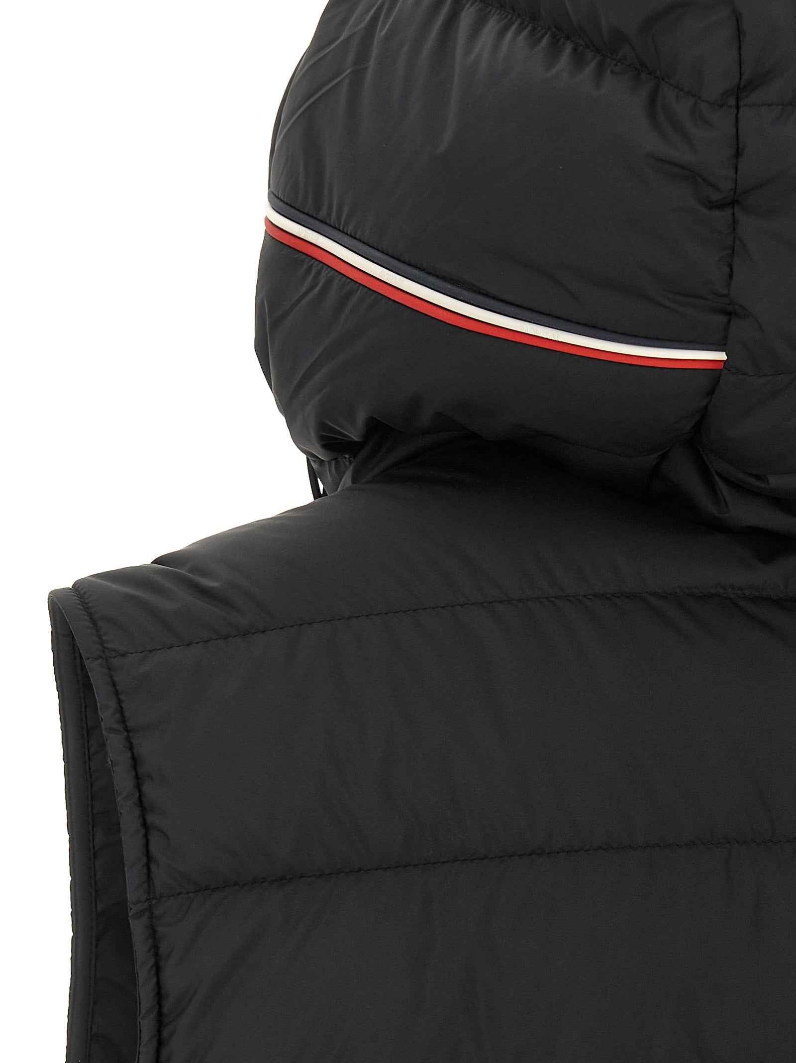 Black Polyester Sleeveless Jacket