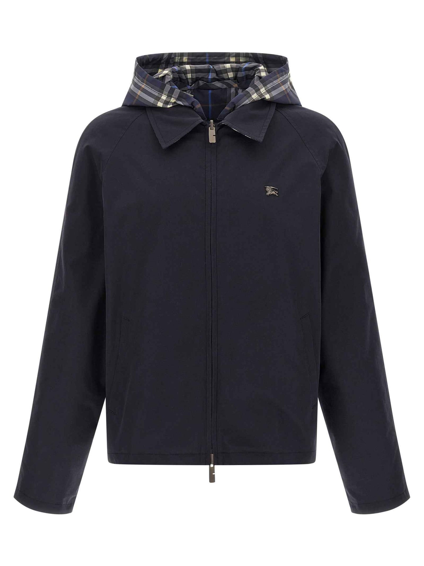 Blue Cotton Full-Length Jacket