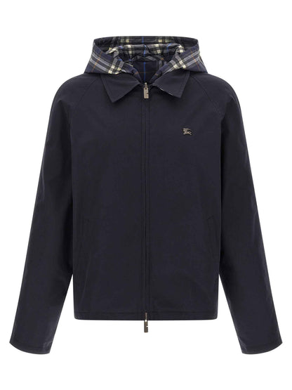 Blue Cotton Full-Length Jacket