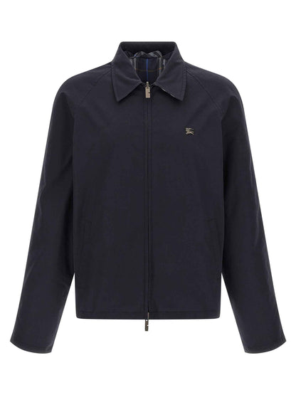 Blue Cotton Full-Length Jacket